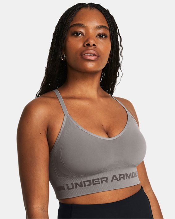 Women's UA Seamless Low Long Sports Bra in Gray image number 2